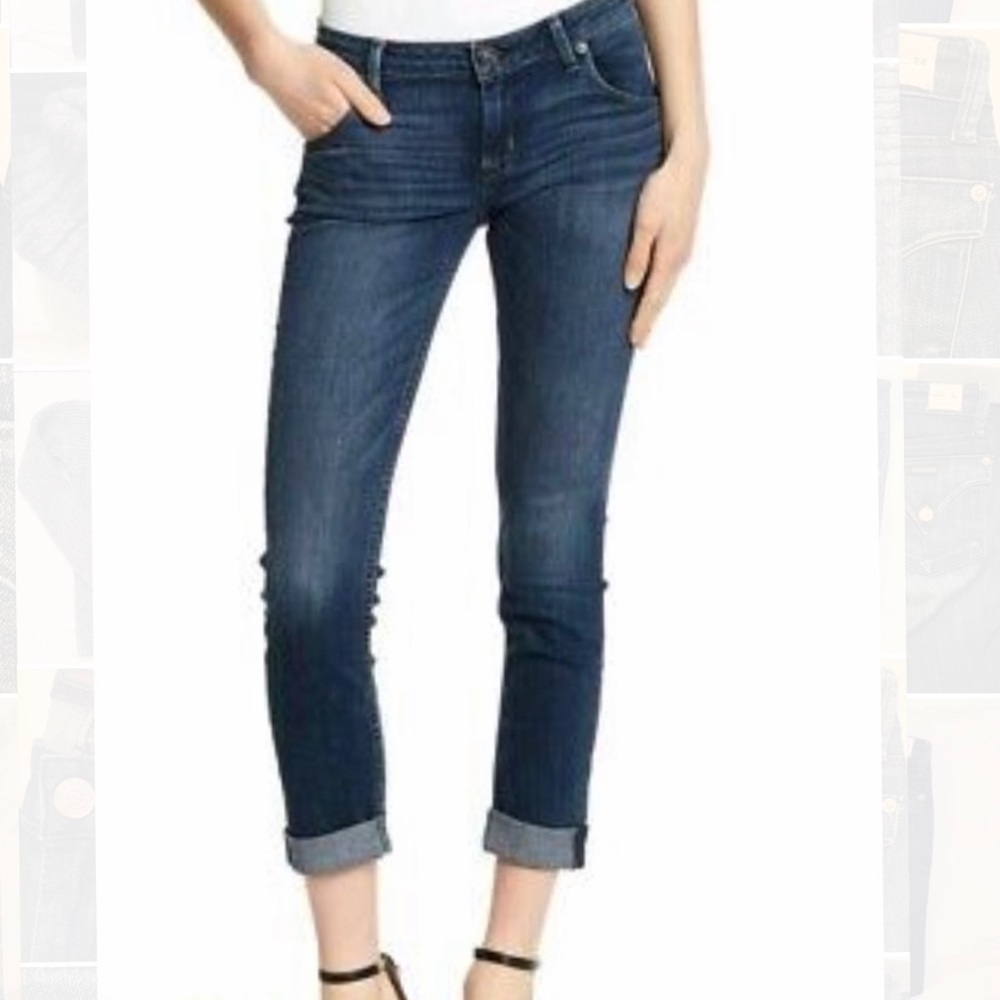 Hudson Bacara Cropped Straight Cuffed Denim Jeans